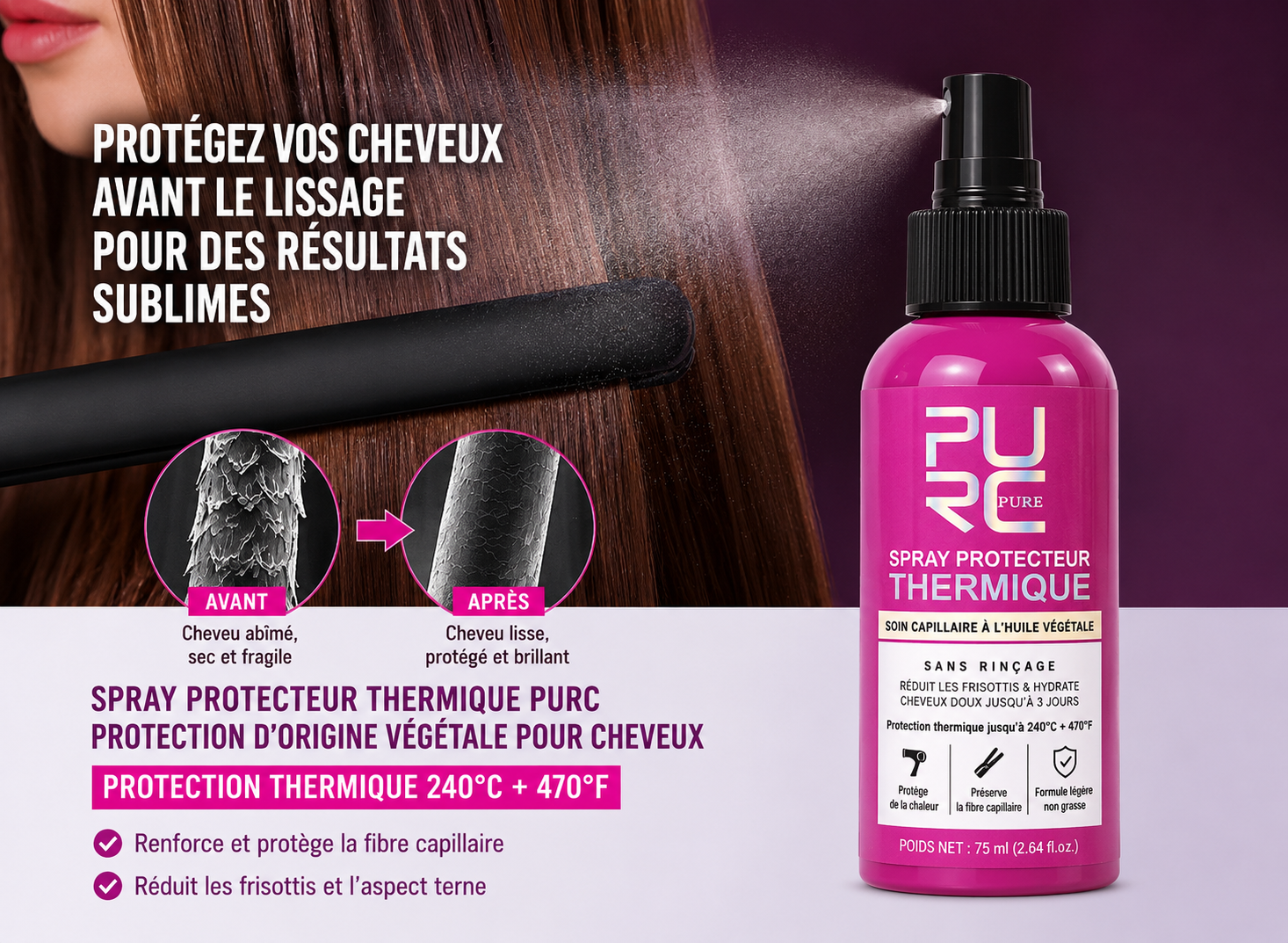 BellaStyle Heat Protect™ – Spray Thermoprotecteur Anti-Frisottis