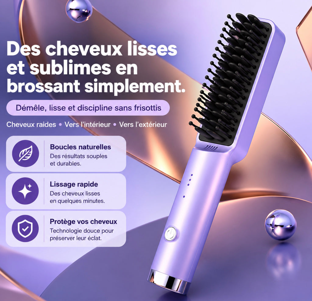 BellaStyle LissePro™ – Kabellose, ionische Haarglättbürste