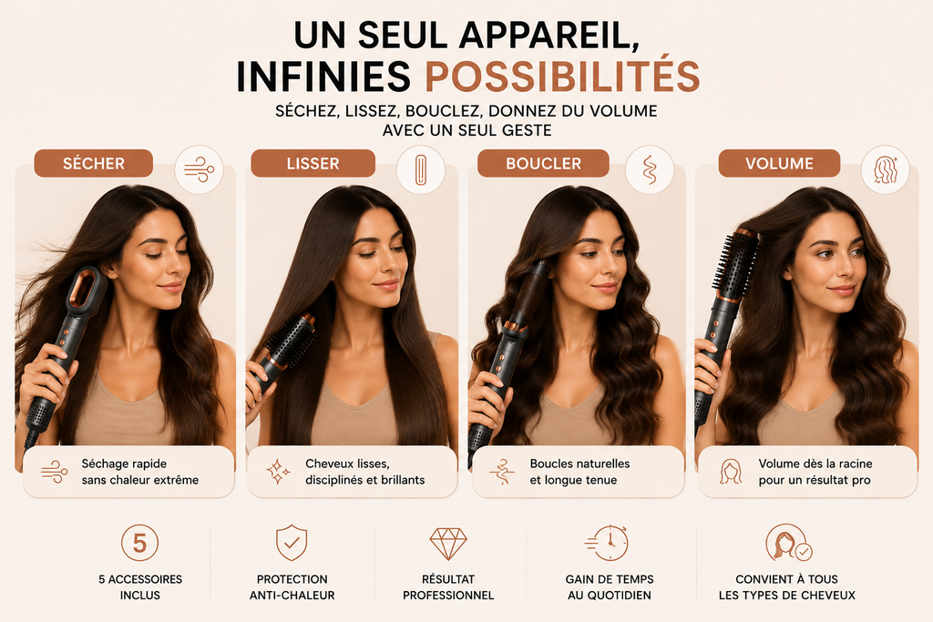 BellaStyle AirPro™ – Multistyler 5 en 1 Professionnel