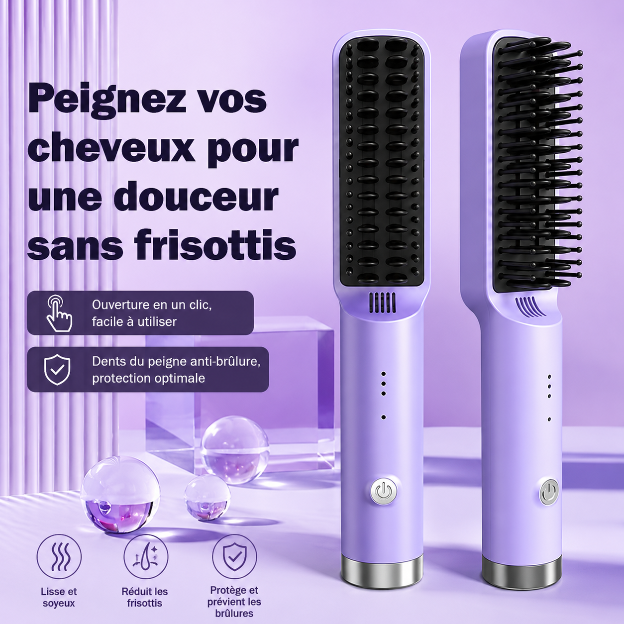 BellaStyle LissePro™ – Kabellose, ionische Haarglättbürste