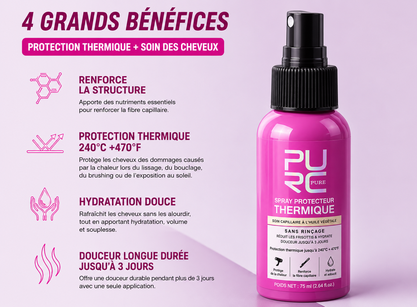 BellaStyle Heat Protect™ – Spray Thermoprotecteur Anti-Frisottis